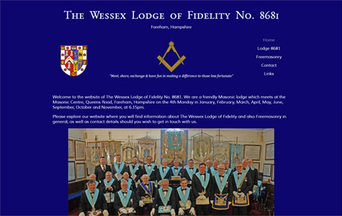 The Wessex Lodge of Fidelity No 8681 website by Ballynet