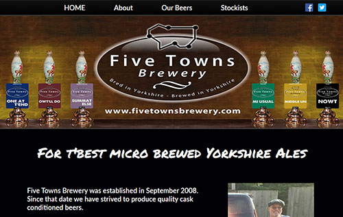 Five Towns Brewery website by Ballynet