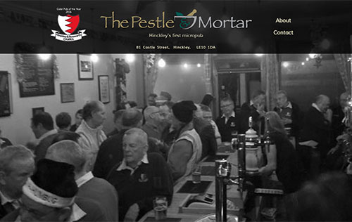 Pestle and Mortar micropub website by Ballynet