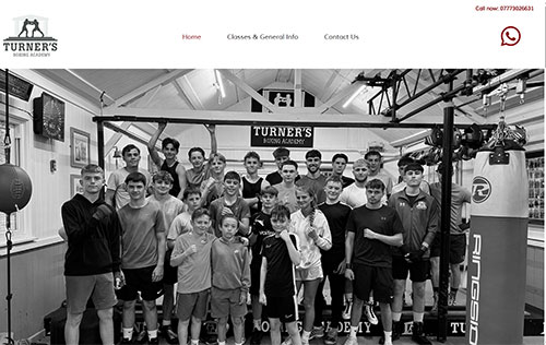 Turners Boxing Accademy website by Ballynet