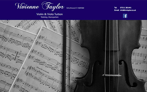 Vivienne Taylor Violin/Viola Tutor website by Ballynet